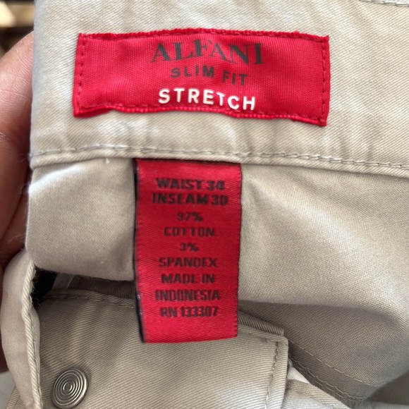 ALFANI Slim Fit Stretch Pants - Picture 3 of 4